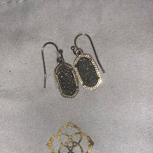Platinum druzy and gold Kendra scott lee earrings